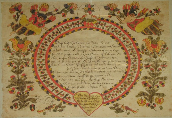 Birth and Baptismal Certificate, 1784.