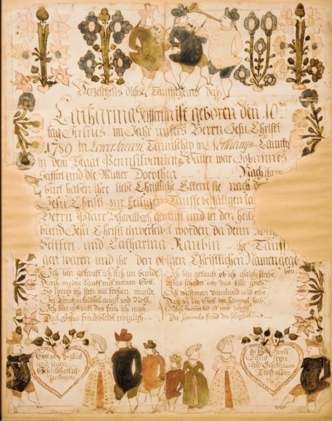 Birth and Baptismal Certificate, 1789.