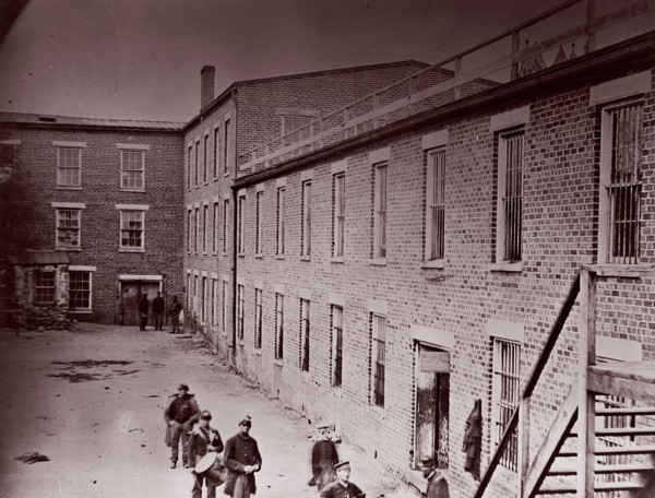 Castle Thunder, ex-tobacco factory, Petersburg, 1864. Formerly attributed to Mathew B. Brady.