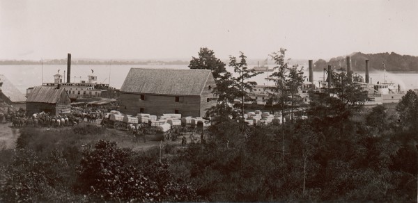 Wilcox Landing, 1861-65. Formerly attributed to Mathew B. Brady.