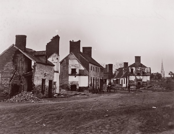 Street in Fredericksburg, 1863. Formerly attributed to Mathew B. Brady.