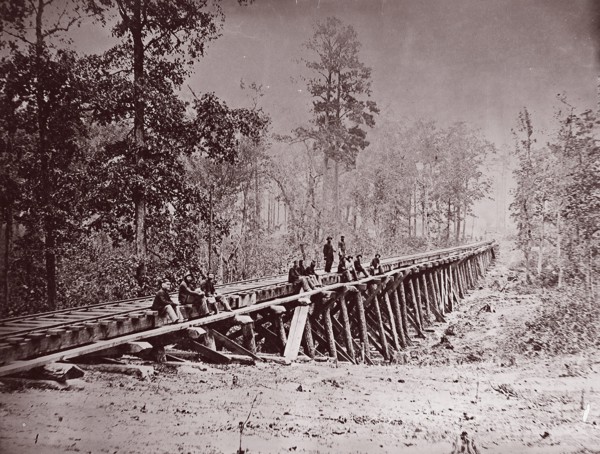 Bridge. U.S. Military Railroad at City Point, 1861-65. Formerly attributed to Mathew B. Brady.