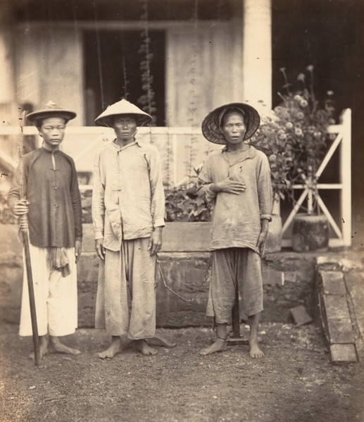 Prisonniers conduits par un Mata, Cochinchine, 1866.