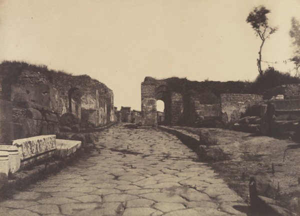 Pompeii, Pompey’s Lane, Tomb Monument of Mamia, ca. 1853. Creator: Firmin-Eugène Le Dien.