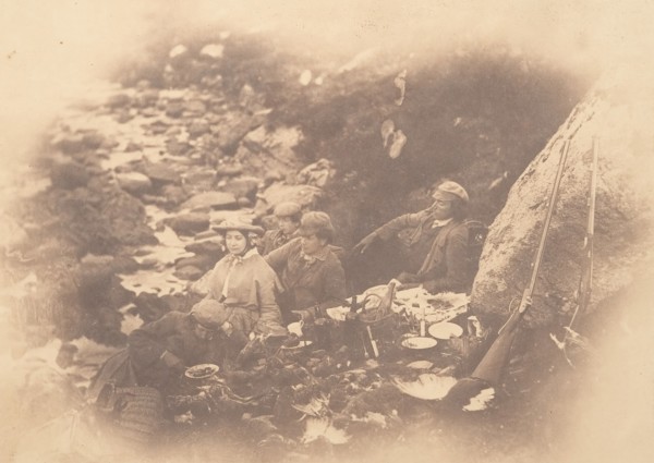 Picnic Near a Stream, ca. 1856.