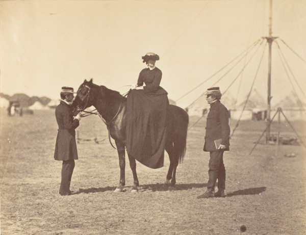 [Lady Canning on her Black Arab and Lord Clyde, Commander in Chief], 1858-61.