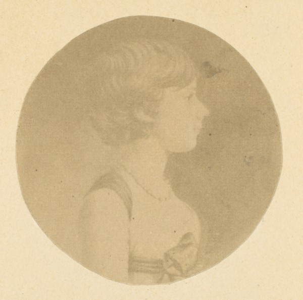 Mezzotint portrait of a Girl in Profile, from The St. Memin Collection of Portraits, 1862.