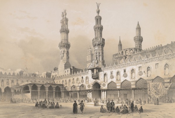 22. Cour de la Mosquée el Ahzar, au Kaire, 1843.