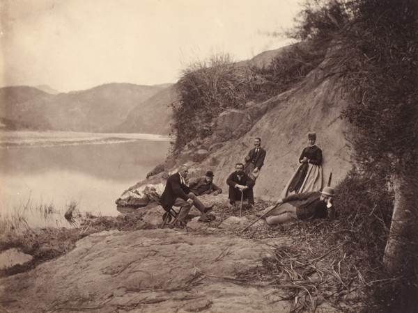 [Group Portrait near Fangguangyan Monastery, Fujian], ca. 1869.