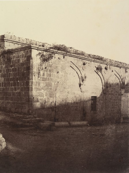 IIIe Station. Jésus tombe pour la première fois. Une colonne brisée et entendue a terre indique la place de cette station au lieu où la voie douloureuse tourne brusquement a gauche, 1860 or later.