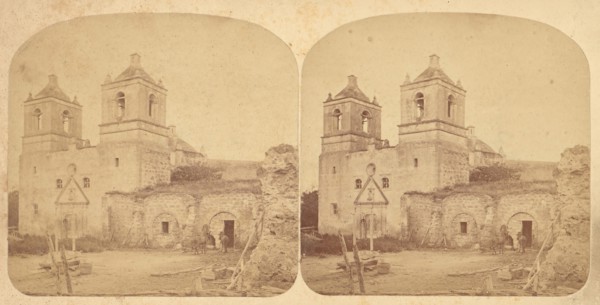 Group of 4 Stereograph Views of California Missions, 1860s-1910s.