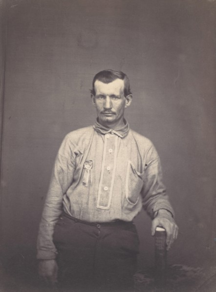 Man Holding Patent Office Book, ca. 1857.