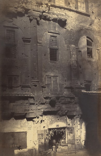 The Theater of Marcellus, from the Piazza Montanara, by 1858.