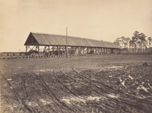 Civil War View, 1860s. (Depot for Distribution of forage City Point Virginia).