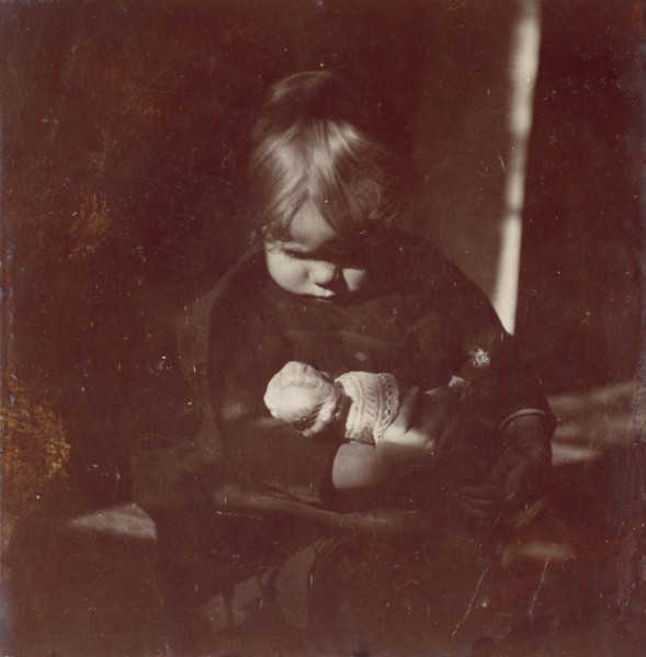 Betty Reynolds with Doll on Lap, ca. 1885.