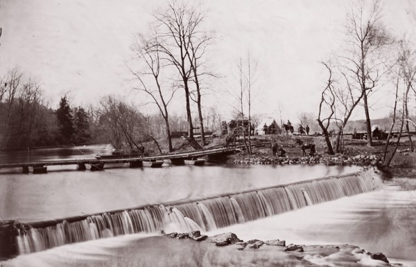 Bull Run. Pontoon Bridge near Blackburn's Ford, 1862. Formerly attributed to Mathew B. Brady.