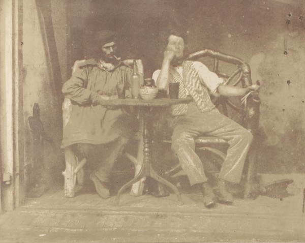 Two Men Seated at a Table, 1850s.