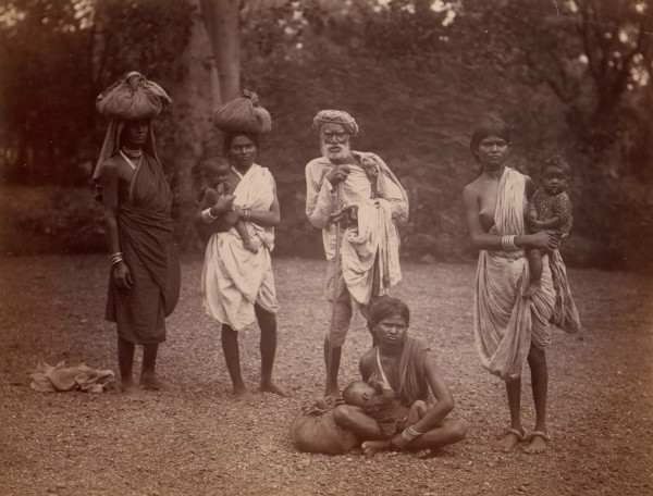 Old Man and Women with Children, One Nursing, 1860s-70s.