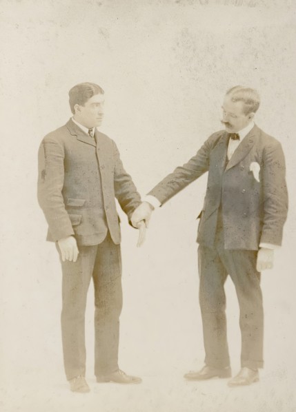 Album of 67 Photographic Studies of Self-Defense Maneuvers, ca. 1895. A manual of choke holds, body slams, kicks, chops, and arm twists. Each two-picture spread depicts the moment of confrontation bet...