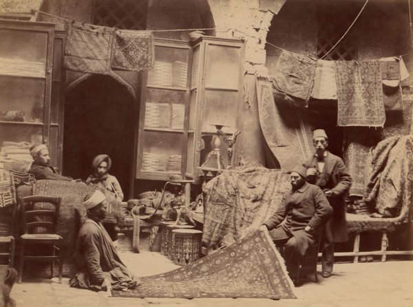 Bazaar, Rug Merchants, 1870s.