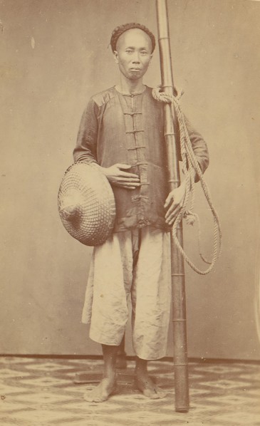 Man with Bamboo Pole, 1870s.