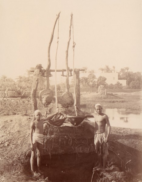 Two Boys Beside a Well, 1880s.