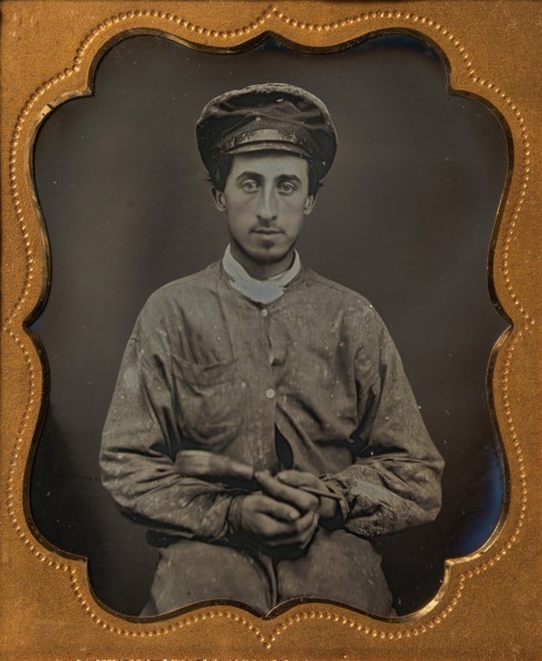 House Painter Wearing a Cap and Holding a Paint Brush, 1850s.