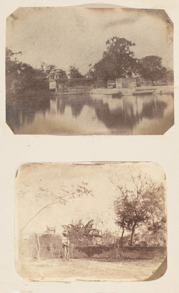 Tank at Umballa; The garden at Umballa, 1850s.