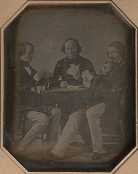 Three Men Playing Cards, March, 1842.