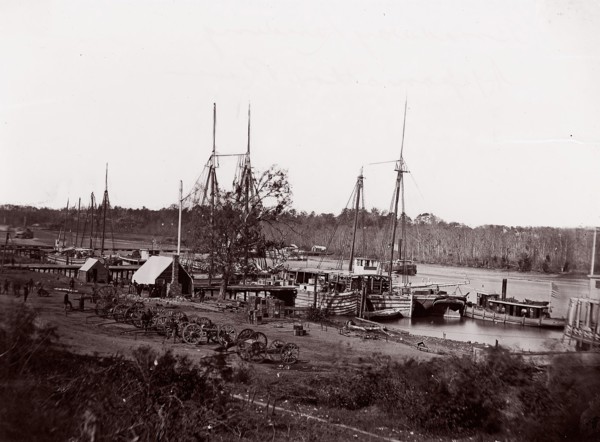 Broadway Landing, Appomattox River, 1864. Formerly attributed to Mathew B. Brady.
