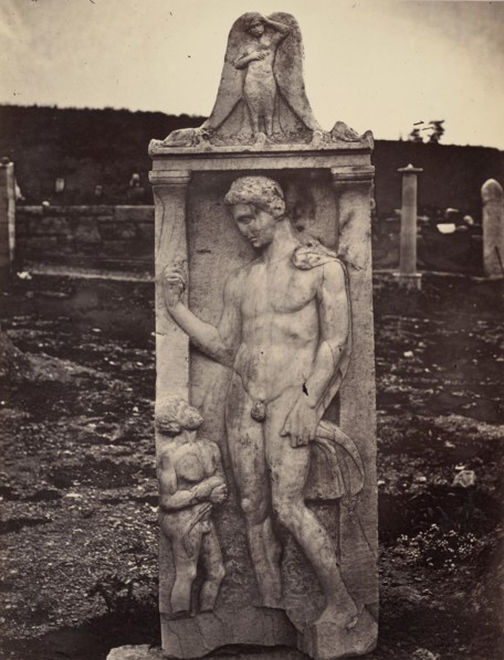 Stele from the Kerameikos Cemetery, Athens, early 1880s.
