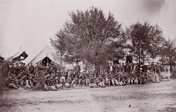 [Regiments - unidentified]. Brady album, p. 157, 1861-65. Formerly attributed to Mathew B. Brady.