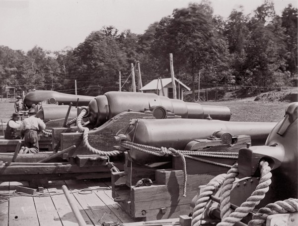Land Battery of Naval Guns, 1861-65. Formerly attributed to Mathew B. Brady
