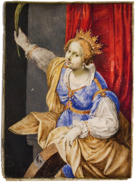 Artemisia Gentileschi as Saint Catherine of Alexandria, Mid of 17th cen.. Creator: Corvina, Maddalena (1607-1664).
