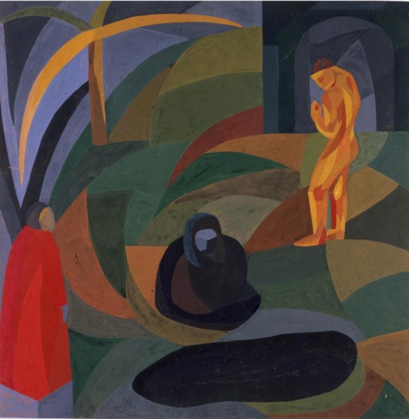 Composition with three figures, 1911-1941. Creator: Freundlich, Otto (1878-1943).