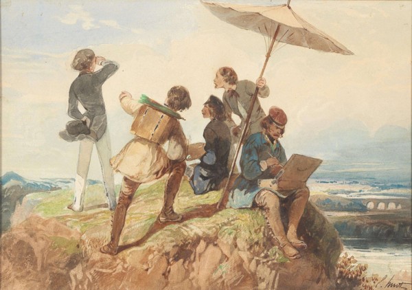 En plein air painters. Creator: Huot, Georges Eugène (active 1848-1870).