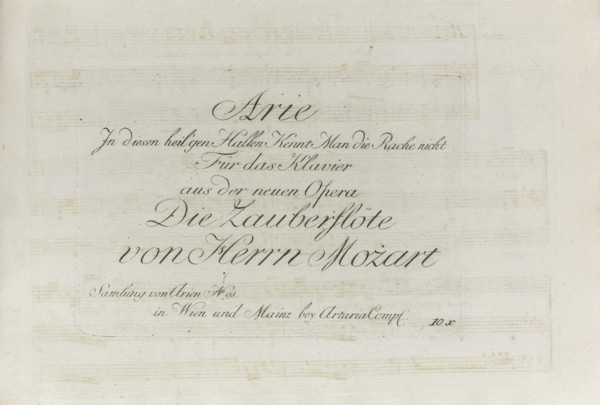 First Artaria edition of Die Zauberflöte by W.A. Mozart, 1791-1792. Creator: Mozart, Wolfgang Amadeus (1756-1791).