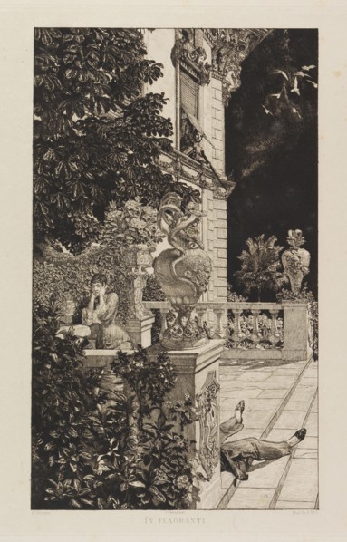 In Flagranti, from Dramas, Opus IX (Dramen, Opus IX), 1883. Creator: Klinger, Max (1857-1920).
