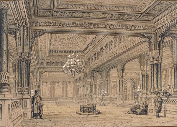 Interior of the Ciragan Palace in Istanbul, 1872. Creator: Preziosi, Amedeo (1816-1882).