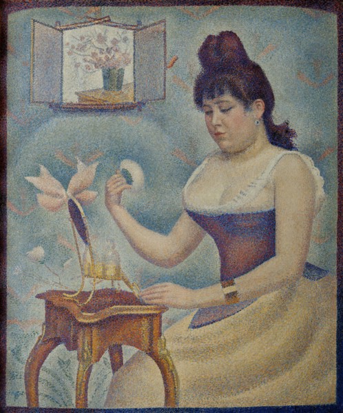 Jeune femme se poudrant (Young woman powdering herself), 1889-1890. Creator: Seurat, Georges Pierre (1859-1891).