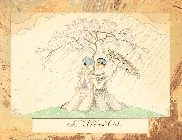 L'Arc-en-Ciel (The Rainbow), from Le Bonheur du Jour ou, Les Graces à la Mode, 1924. Creator: Barbier, George (1882-1932).