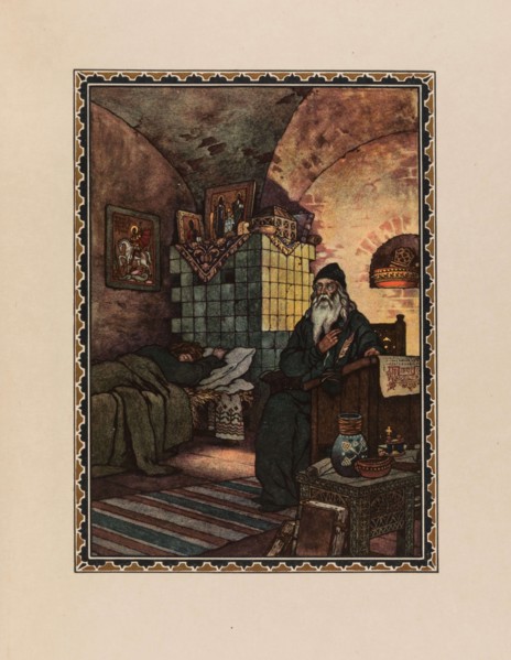 Pimen. Illustration to the Drama Boris Godunov by A. Pushkin, 1927. Creator: Zvorykin, Boris Vasilievich (1872-after 1935).