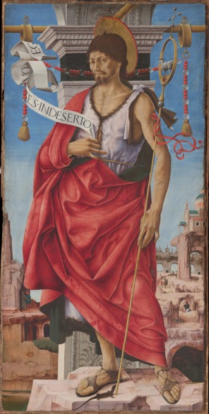 Polittico Griffoni: Saint John the Baptist, ca 1472-1473. Creator: Francesco del Cossa (1436-1478).