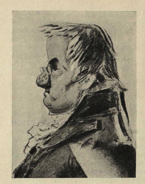 Portrait Caricature of the architect Giacomo Quarenghi (1744-1817), 1810s. Creator: Orlowski (Orlovsky), Alexander Osipovich (1777-1832).