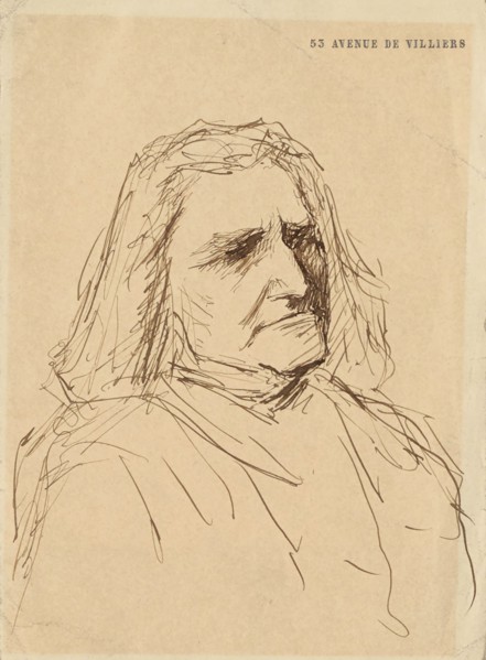 Portrait of Franz Liszt (1811-1886), 1880s. Creator: Munkácsy, Mihály (1844-1900).