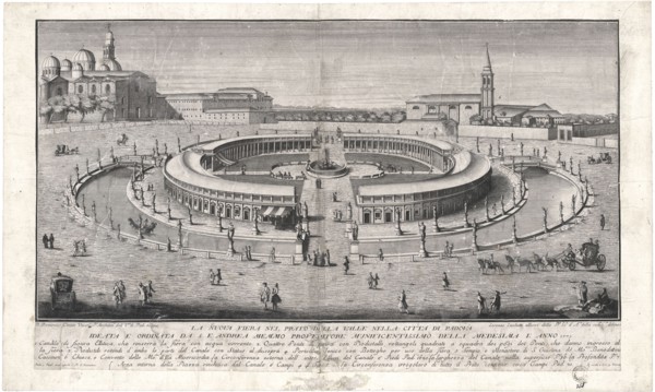 Prato della Valle in Padua (from the project by Domenico Cerato), 1770s. Creator: Sacchetti, Lorenzo (1759-1836).