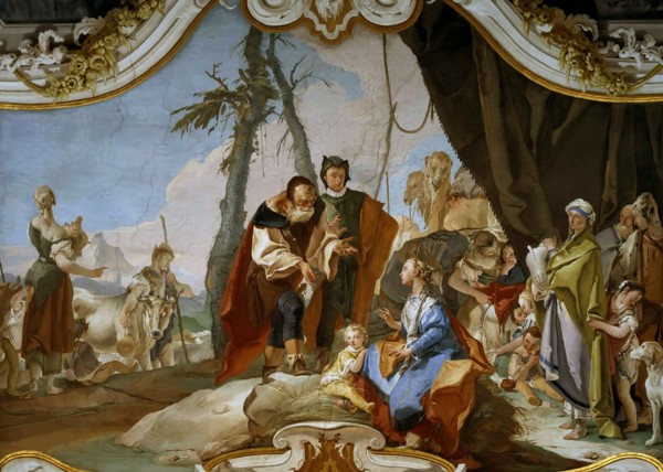 Rachel Hiding the Teraphim from her Father Laban, ca 1728. Creator: Tiepolo, Giambattista (1696-1770).