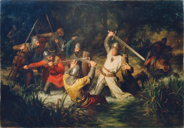 Rudolf of Habsburg in mortal danger, 1872. Creator: Löffler-Radymno, Leopold Edler von (1827-1898).