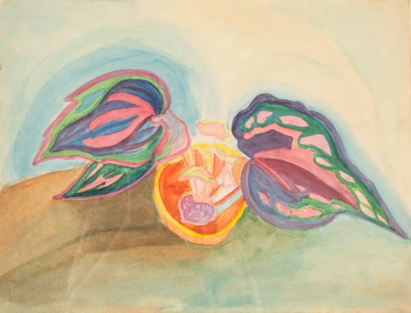 Still Life with Plant, c. 1920. Creator: Matyushin, Mikhail Vasilyevich (1861-1934).