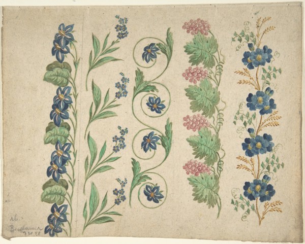 Designs for Embroidery, 19th century. Creator: Anon.